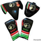 Grant Black Tricolor Cuff Set in Green, White and Red