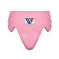 Winning groin guard in a solid bright pink color from edge to edge, with wide waistband and cup